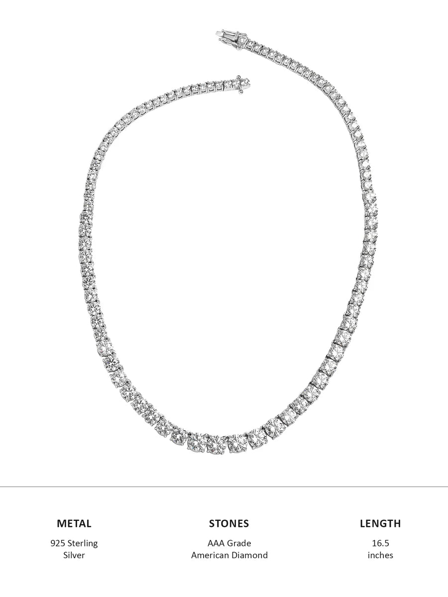 AAA Grade American Diamond Tennis Necklace For Women